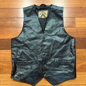 Vintage Phase 2 men’s size small black leather vest